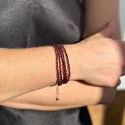 Multi-row bracelet made of natural Garnet