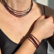 Multi-row bracelet made of natural Garnet