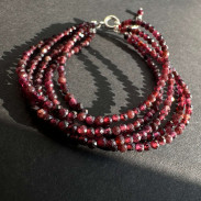 Multi-row bracelet made of natural Garnet