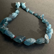Necklace made of natural Aquamarine and Garnet