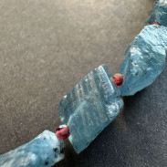 Necklace made of natural Aquamarine and Garnet