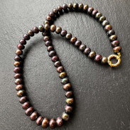 Choker Pearl black natural