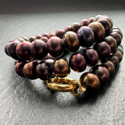 Choker Pearl black natural