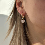 Earrings with Rose Quartz natural