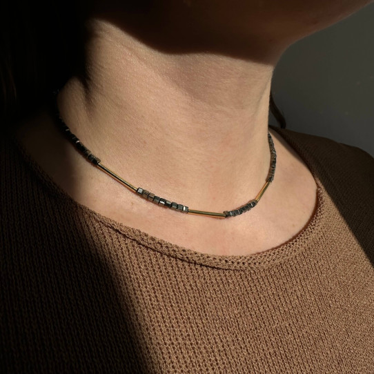 Choker Pyrite natural