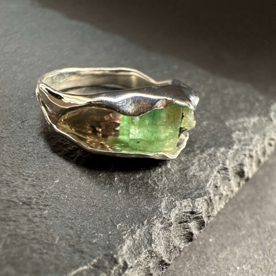 Silver Emerald Ring