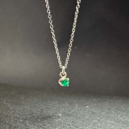Natural emerald pendant in silver