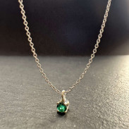 Natural emerald pendant in silver