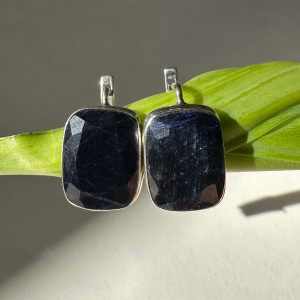 Silver Sapphire Earrings