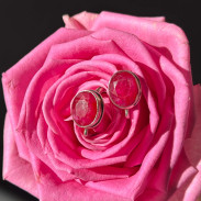 Silver Ruby Earrings