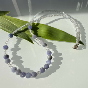 Natural Labrador and Tanzanite Choker