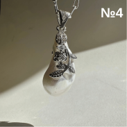 Pendant with Natural Baroque Pearls in silver