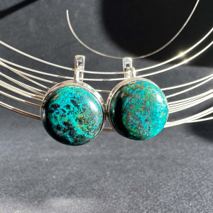 Chrysocolla earrings in silver