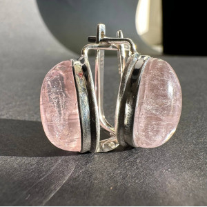 Silver Kunzite Earrings