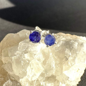 Silver Sapphire Studs