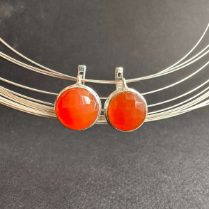 Earrings made of natural Carnelian in silver
