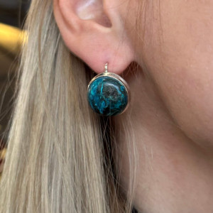 Chrysocolla earrings in silver