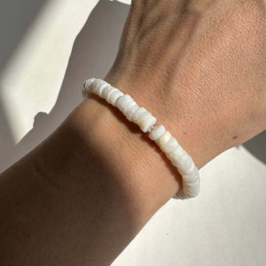 Natural white agate bracelet