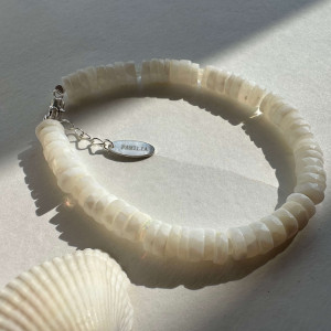 Natural white agate bracelet