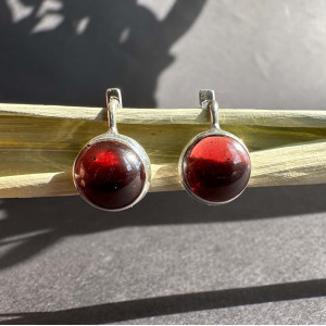 Silver Garnet Earrings