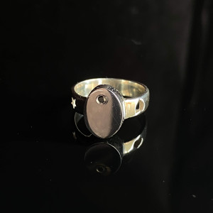 Срібна каблучка з діамантом 0,06 ct