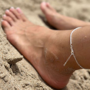 Silver ankle bracelet