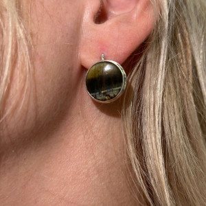 Earrings Tiger Eye natural