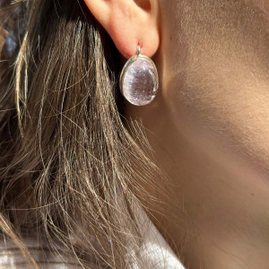 Silver Kunzite Earrings