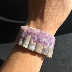 Natural Amethyst bracelet with Botswana Agate