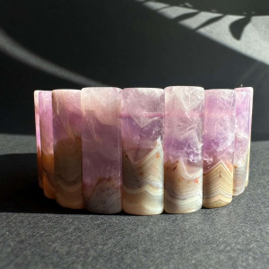 Natural Amethyst bracelet with Botswana Agate