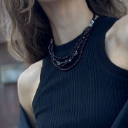 Necklace Natural garnet