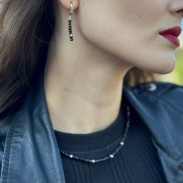 Earrings with black tourmaline silver