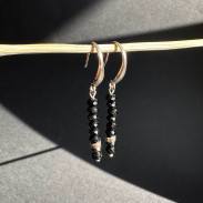 Earrings with black tourmaline silver