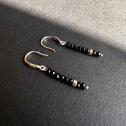 Earrings with black tourmaline silver