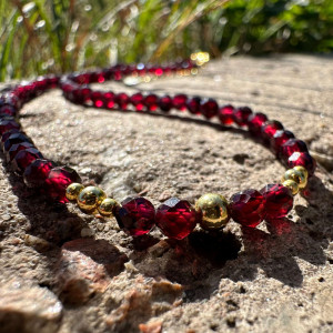 Choker Garnet natural