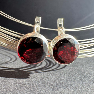 Silver Garnet Earrings
