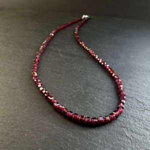 Natural garnet choker Silver 925