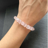 Rose Quartz bracelet in silver with gold plating