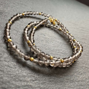  Natural Rauchtopaz choker in silver with gilding