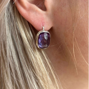 Silver alexandrite earrings