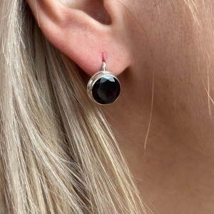 Silver Garnet Earrings