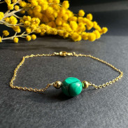 Bracelet with natural Malachite