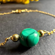 Bracelet with natural Malachite