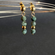 Silver emerald earrings