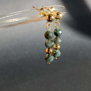 Silver emerald earrings
