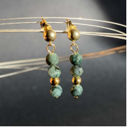 Silver emerald earrings