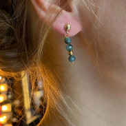 Silver emerald earrings