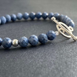 Bracelet spongy blue coral natural