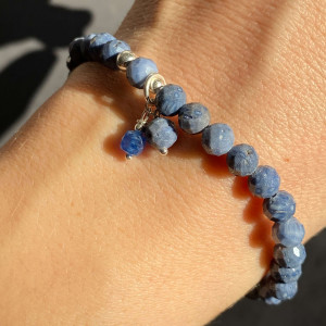 Bracelet spongy blue coral natural