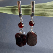 Silver Garnet Earrings